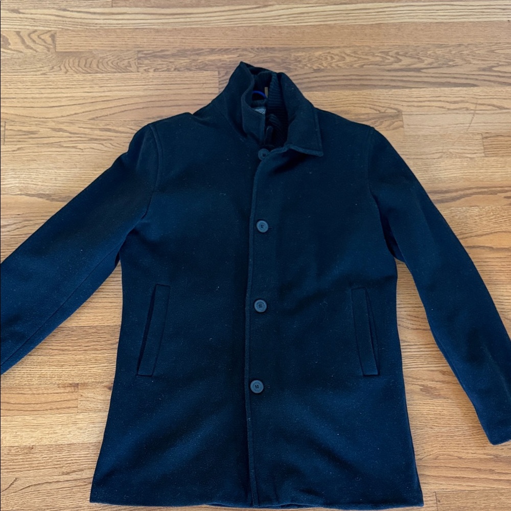 Kenneth Cole Men's Black Pea Coat